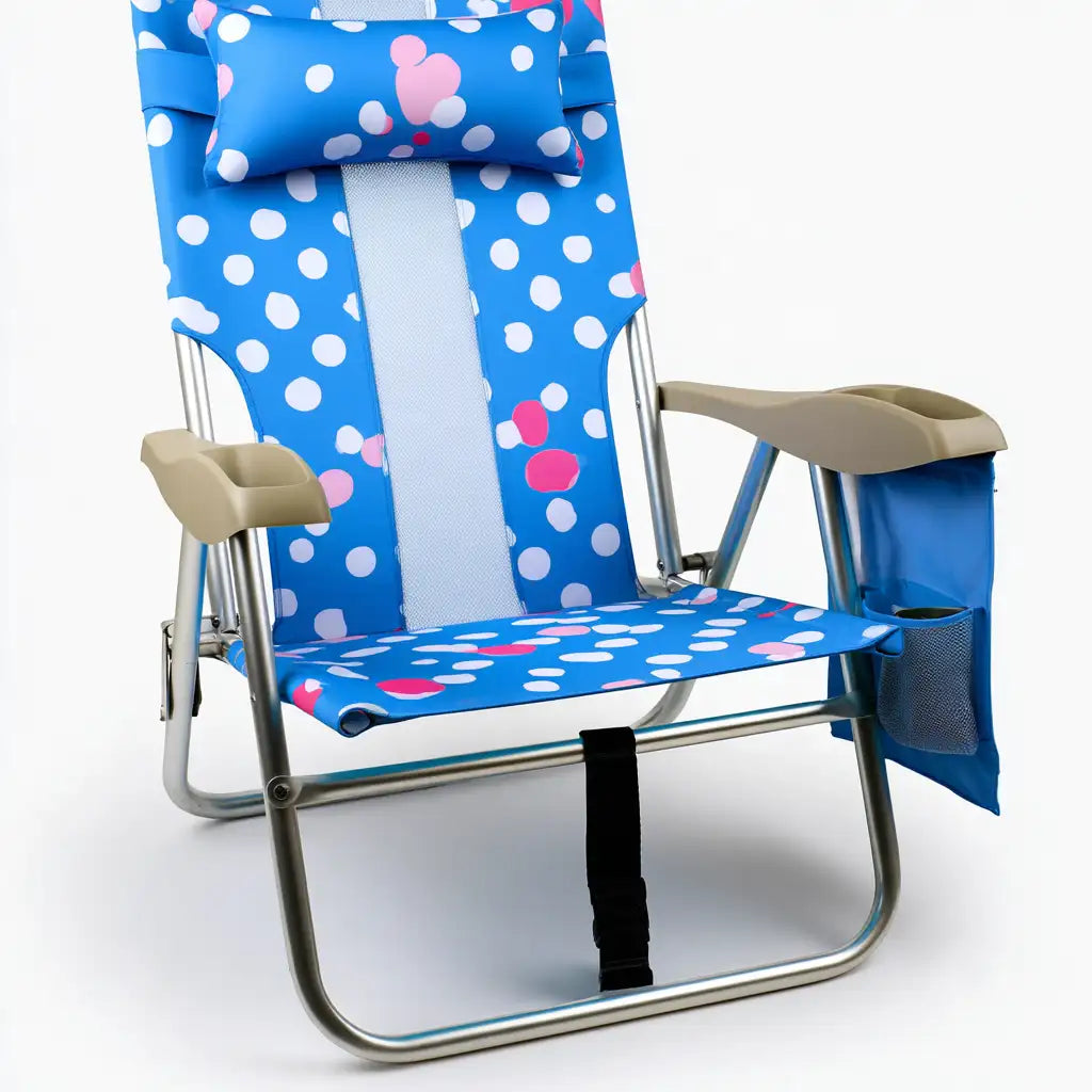 Sedia pieghevole da esterno dal design essenziale, azzurro, per la casa