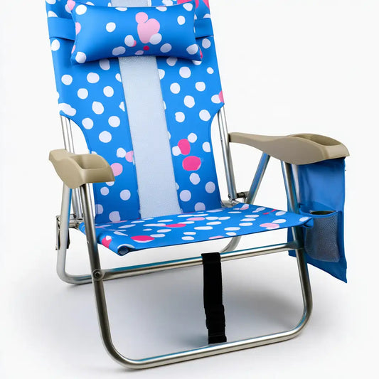 Sedia pieghevole da esterno dal design essenziale, azzurro, per la casa
